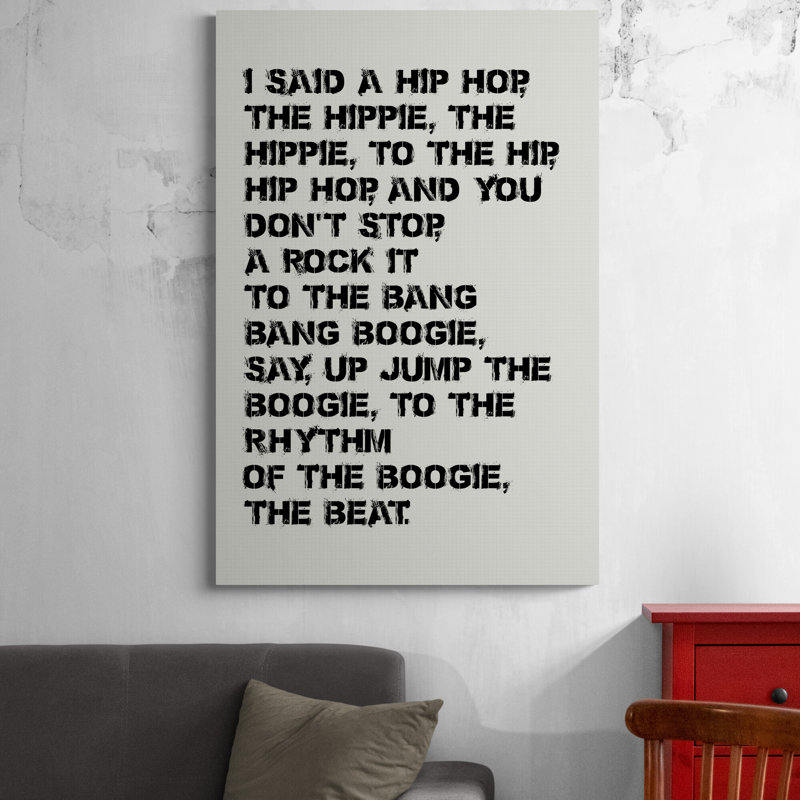 Rapper's Delight Lyrics - Wrapped Canvas Print, 81cm H x 61cm W x 4cm D