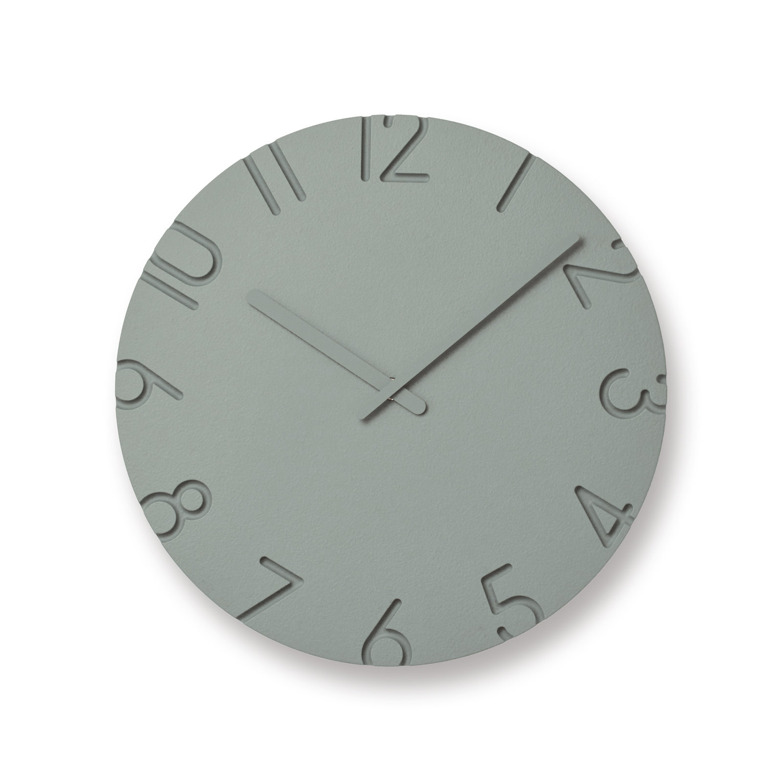 Lemnos CARVED Colored Clock, Gray