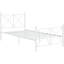 Lit en métal blanc avec cadre et plateforme tendance pour la chambre à coucher, assemblage simple-1023313882