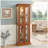 Curio Cabinet Lighted Curio Diapaly Cabinet with Adjustable Shelves and Mirrored Back Panel, Tempered Glass Doors (OAK, 6 Tier), (E26 light bulb not included)-529191576