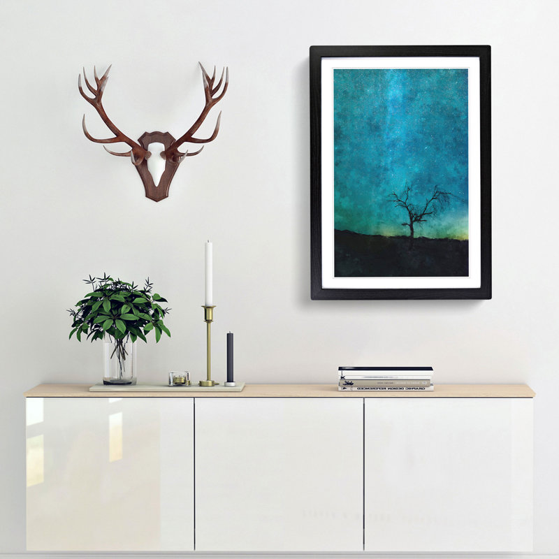 Arizona Tree Beneath The Stars - Single Picture Frame Painting on MDF, Black Framed, 45cm H x 33cm W x 2cm D