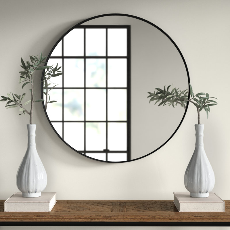 Miroir décoratif Lansing, Noir brossé