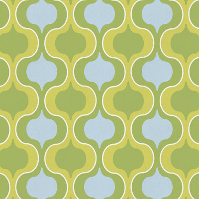 Pre-Pasted Vinyl Damask and Geometric Wallpaper Roll