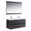 Ensemble de meuble-lavabo double 48 po avec miroir - armoire tout en bois, plateau en céramique, tiroirs à fermeture en douceur 48 po-26910557