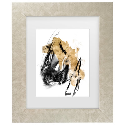 " Black And Gold Splash IV " by Jennifer Goldberger Painting Print