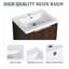 Armoire de salle de bain avec petit rangement, 36 po, fixation murale, lavabo en résine noyer, montage, portes à fermeture douce, espace de rangement, teinte-1159035235