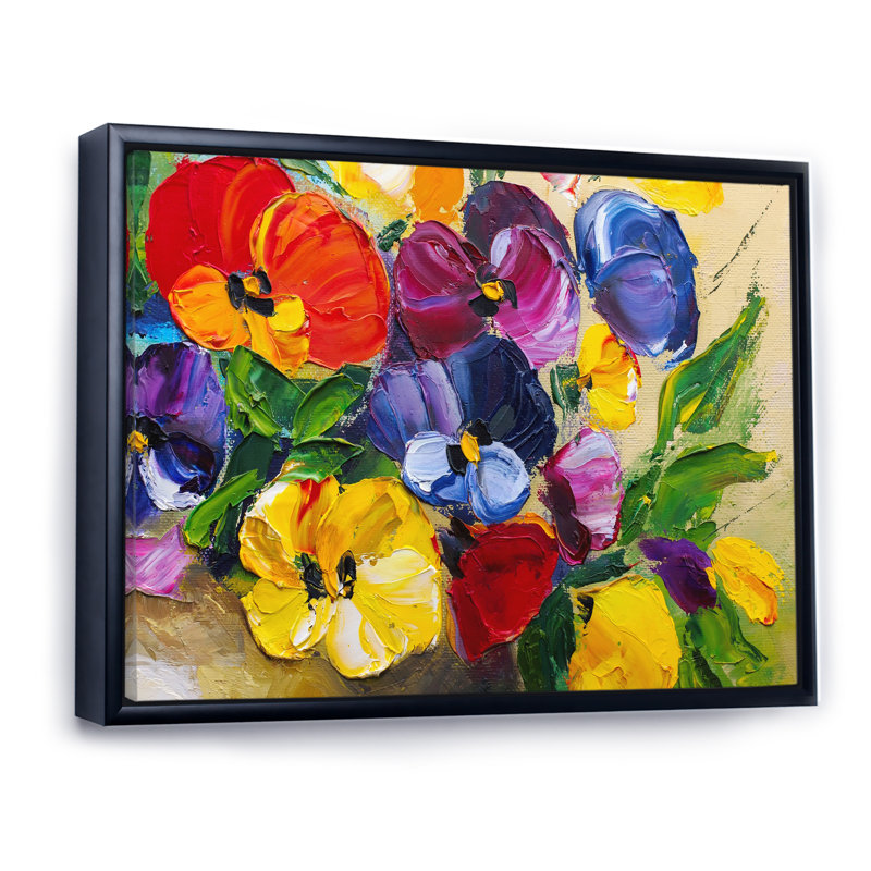Fleurs jaunes de SunLife - reproduction de cadre flottant sur toile, H 24 po x l 36 po x P 1 po, Cadre flottant noir
