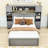 Wood Platform Bed with Built-in Outlets and Ample Storage-1507561952-1507561967