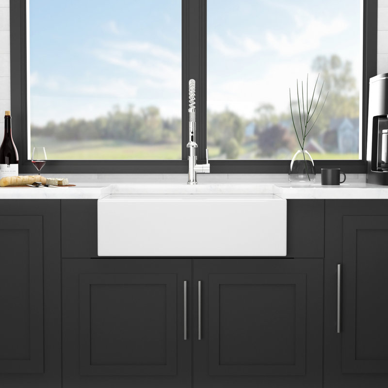 Station de travail 30 po x 20 po en céramique blanche pour évier de cuisine - bol simple. Et élégant. À la décoloration. Spacieux et pratique. Avec les accessoires nécessaires. Solide et durable. . Teinture - Surface.