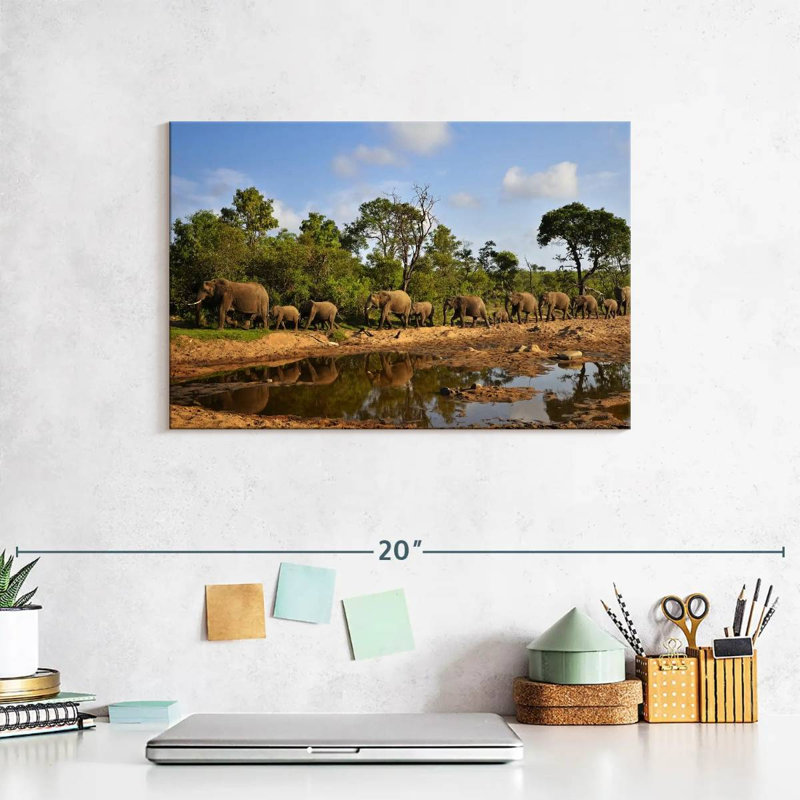 Brampt Kruger Park Elephants, 8" H x 12" W