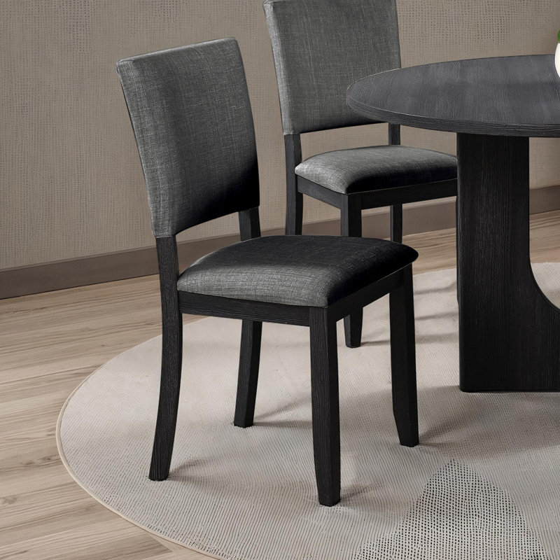 Transitional Style 4pc Side Chair, Dark Gray