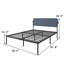Structure de lit plateforme tapissier grand avec tête de lit Leathaire, gris