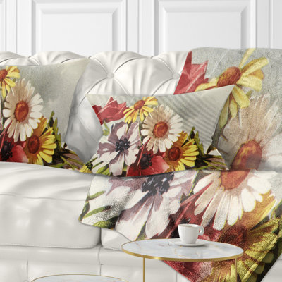Coussin lombaire à motif floral