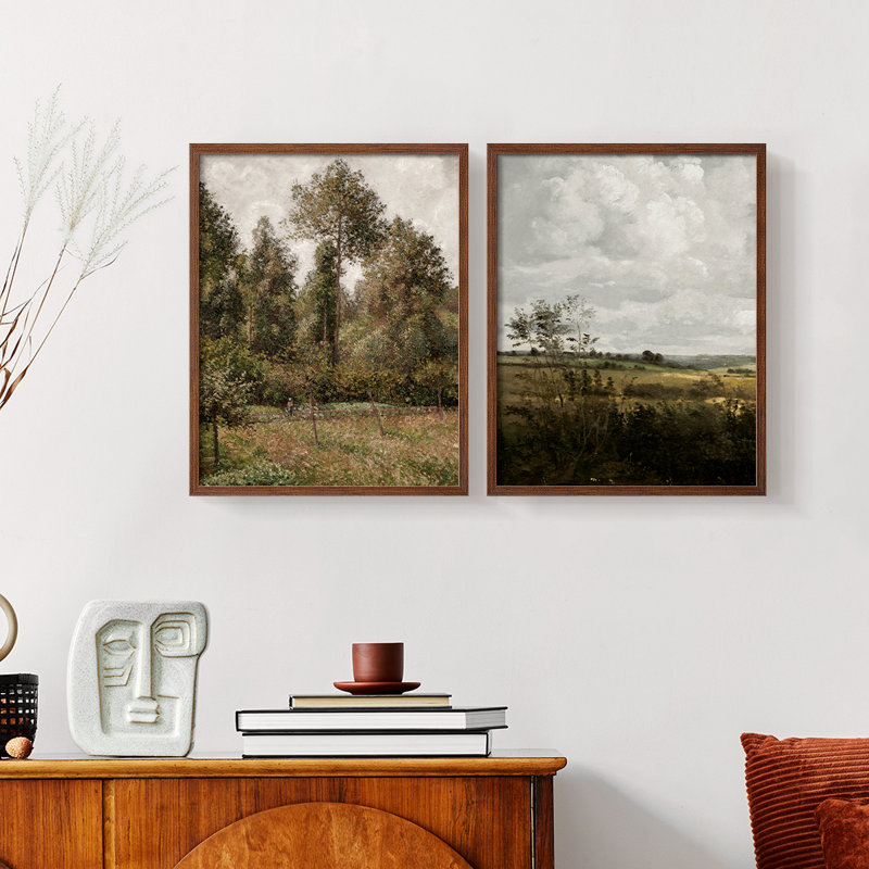 «Vintage Landscape XL III», impression numérique sur toile - ensemble de 2, H 23 po x l 58 po, Noyer