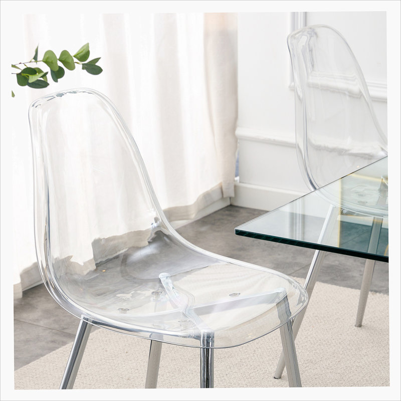 Chaise de salle à manger Ilianis, Argent argent, Ensemble de 4