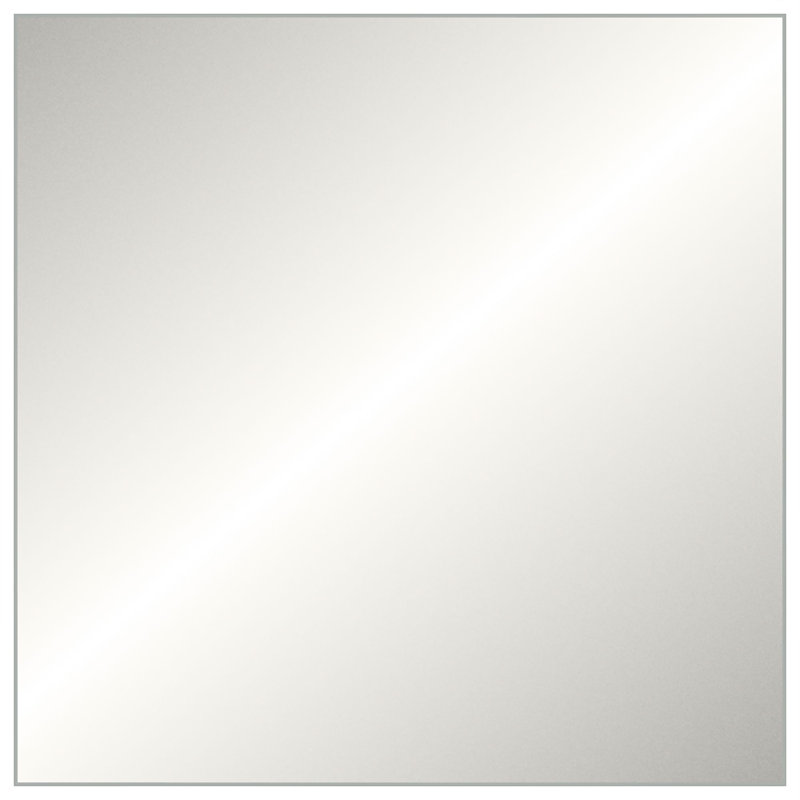 Floater 2 Solid Wood Mirror, 23.25" x 23.25", Matte White, Square