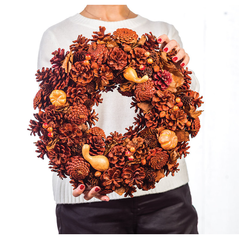 Couronne de pommes de pin 15 po Gourd