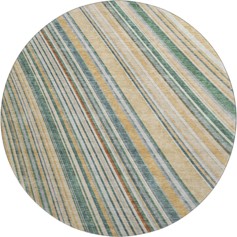 Premium Machine Washable Prisco Beige Rug, Round 8'