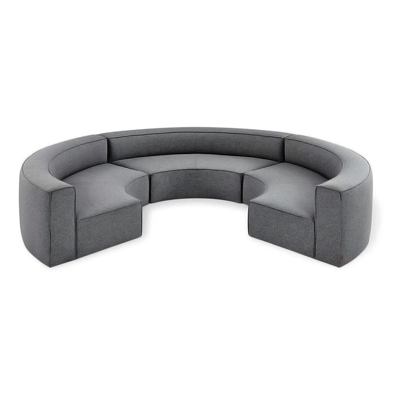 Mix Modular Upholstered U-Shaped Sectional Reversible, Vintage Mineral Performance