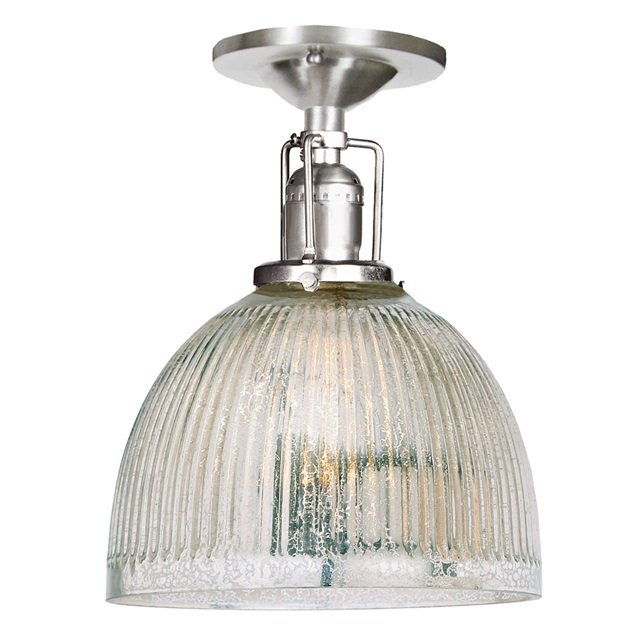 Shumway Glass Semi Flush Mount, Pewter