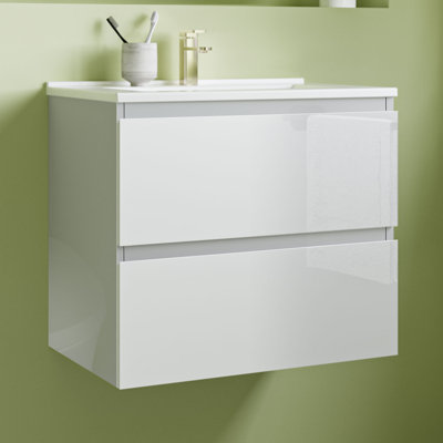 Clomer 600mm Single Bathroom Vanity with Drop In Ceramic Basin