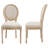 Amando High-End Beige French Country Dining Chairs, Upholstered Chairs With Round Back, Wire Drawing And Carving Techniques-970130155