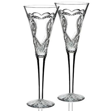 Waterford True Love Set of 2 Lead Crystal Champagne Flutes