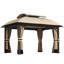 Pavillon de jardin à double toit avec filet et rideaux-109557862