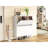 Space-Saving Tipping Bucket Storage Cabinet, Narrow Design With Carved Details, Solid Wood Legs, Anti-Tip Kit Included,  For Small Spaces