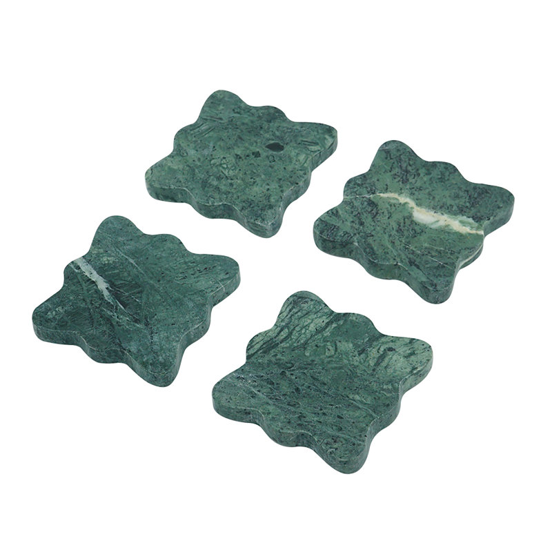 Marble Coasters - Set of 4 - Teal with Jute String