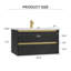 Meuble-lavabo mural noir 31 po avec plateau en composite Adria