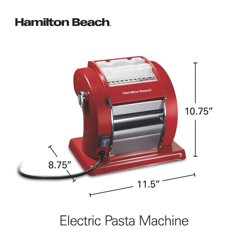 Hamilton Beach Red Electric Stainless Steel Pasta Maker