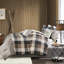 7 édredon à chevrons pour très grand lit, couleur neutre, motif écossais Buffalo, rembourrage, comprend édredon, taies décoratives, coussins décoratifs, jupe de lit, très grand lavable à la machine, 7, abat-jour, thème,