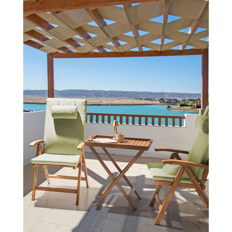 Aarica Folding Patio Dining Armchair with Cushion, Green
