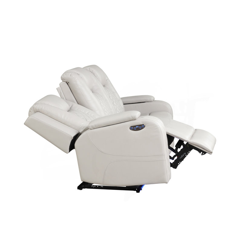 Fauteuil inclinable électrique 3 pièces en similicuir glacé