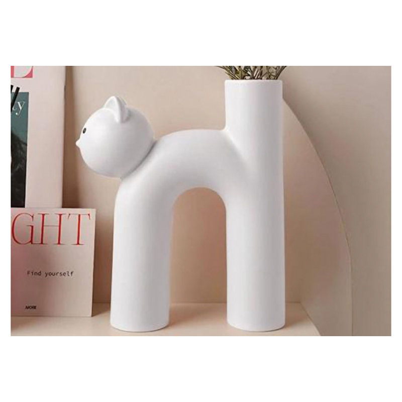 Collmar Table Vase 1, 22cm H x 8cm W x 23cm D, White