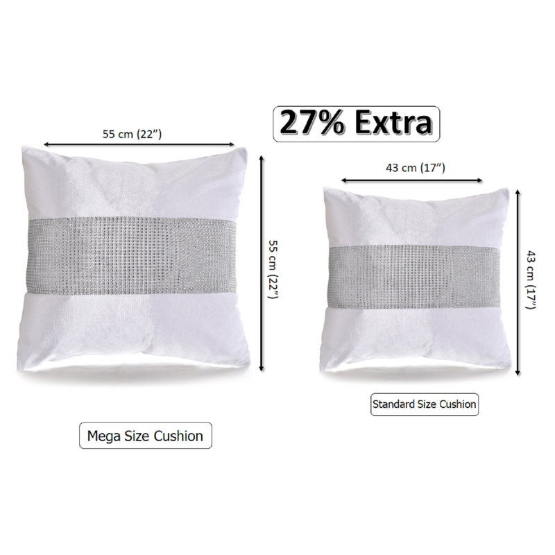 Adith Square Throw Cushion Cover, 55cm H x 55cm W x 4cm D, White