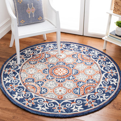 Tapis oriental en laine et coton touffeté à la main avec micro-boucle