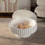 Table de rangement cannelée ronde 31,5 "avec couvercle relevable, design moderne