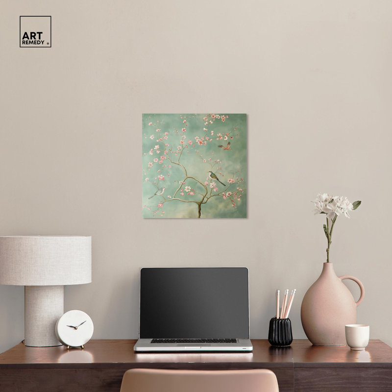 Nestled Floral Tree Chinoiserie Art on Gallery Wrapped Canvas