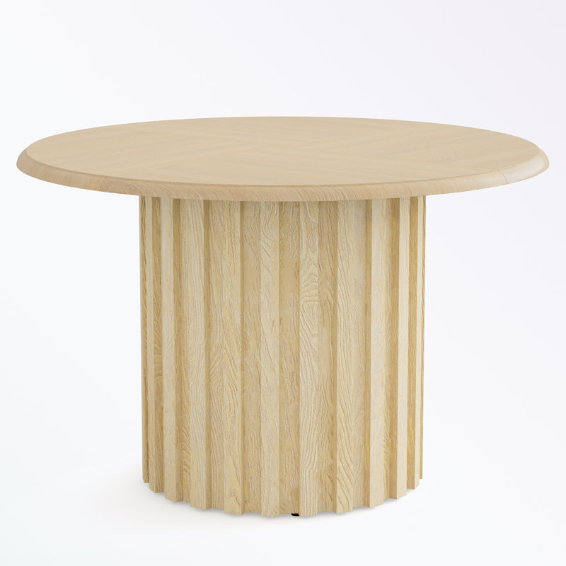 Round Dining Table with Fluted Pedestal Base