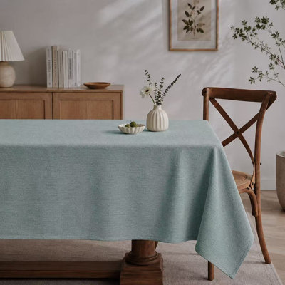 Heavyweight Linen Textured Rectangle Spill Resistant Tablecloth