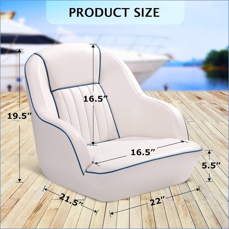 Metal Outdoor Lounge Chair, White/Blue