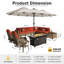Ensemble de 12 meubles de patio extérieur avec table de foyer 54 po, table basse à lumière solaire et parasol double face 14,5 pi avec base, siège en osier PE pour 8-965407466
