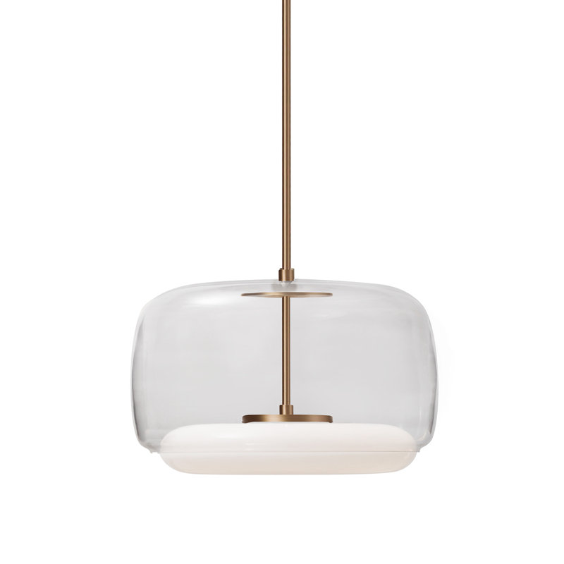 Brushed Nickel Smoke Gray Glass LED Pendant Light