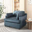Fauteuil d'appoint surdimensionné en bleu - rembourrage en mousse, angle élégant, polyvalent pour la maison, l 37 po x P 34,6 po x H 31,1 po.