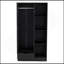 Armoire 71H "avec 1 tiroir et 4 tablettes ouvertes à 2 niveaux, 2 portes, noir-1585932576