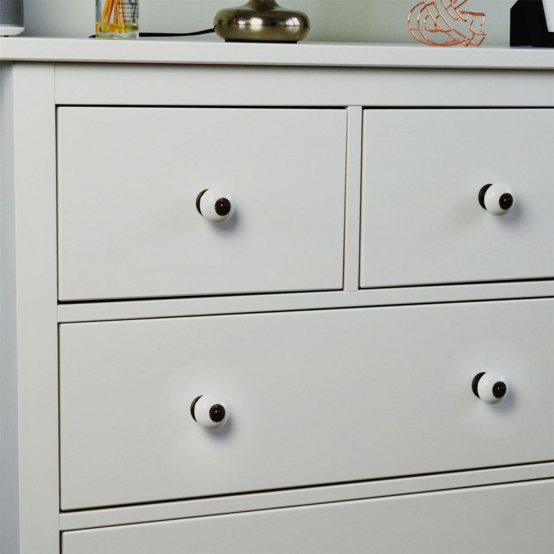 Nicola Spring - Round Ceramic Cabinet Knobs, White