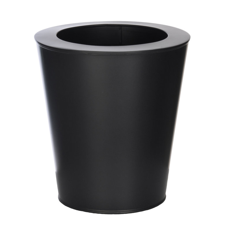 Petit vase de zinc rond, Noir mat