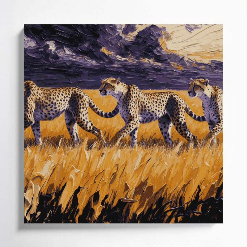 Cats Serengeti, art mural sur toile brune, H 8 po x l 8 po
